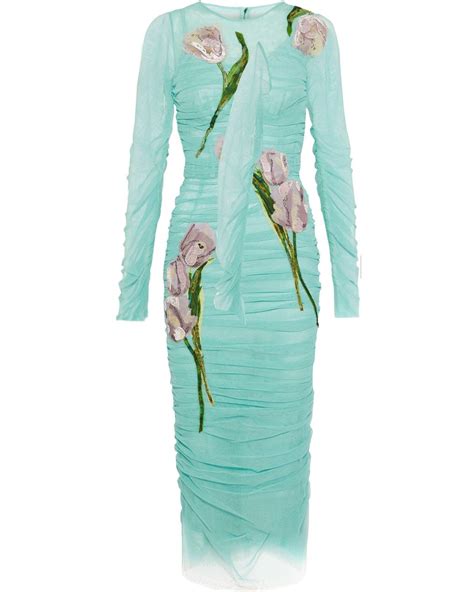 Dolce & Gabbana Emerald Green Midi Sheath Dress with Crystal .